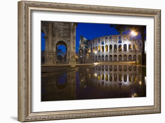 Dusk at the Colosseum, Rome, Italy-David Clapp-Framed Photographic Print