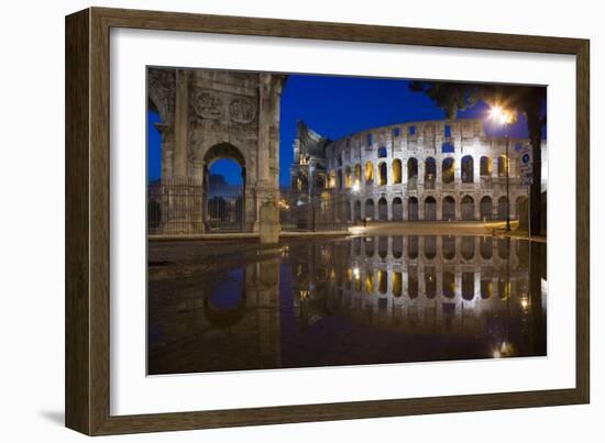 Dusk at the Colosseum, Rome, Italy-David Clapp-Framed Photographic Print