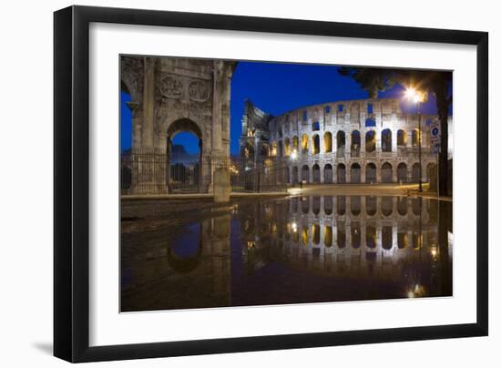 Dusk at the Colosseum, Rome, Italy-David Clapp-Framed Photographic Print