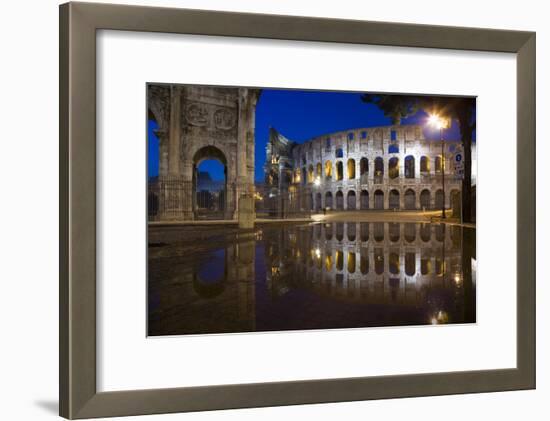 Dusk at the Colosseum, Rome, Italy-David Clapp-Framed Photographic Print