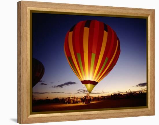 Dusk, Colorful Hot Air Balloon, Albuquerque, New Mexico, USA-null-Framed Premier Image Canvas