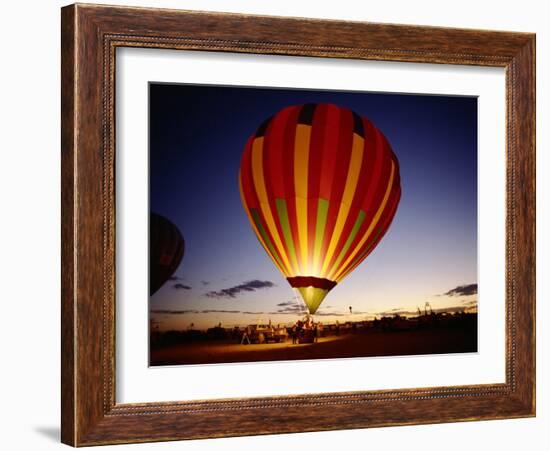 Dusk, Colorful Hot Air Balloon, Albuquerque, New Mexico, USA-null-Framed Photographic Print