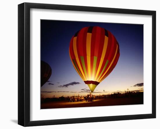 Dusk, Colorful Hot Air Balloon, Albuquerque, New Mexico, USA-null-Framed Photographic Print