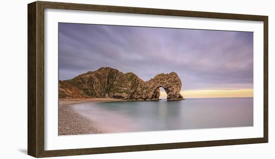 Dusk descends at Durdle Door on the Jurassic Coast, UNESCO World Heritage Site, Dorset, England, Un-Andrew Sproule-Framed Photographic Print