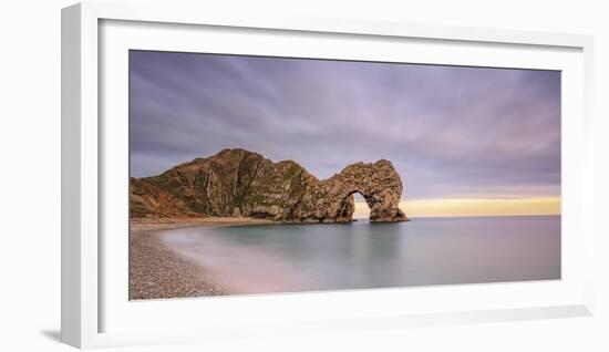 Dusk descends at Durdle Door on the Jurassic Coast, UNESCO World Heritage Site, Dorset, England, Un-Andrew Sproule-Framed Photographic Print