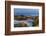 Dusk descends over Spokane Falls in Spokane, Washington State, USA-Chuck Haney-Framed Photographic Print