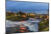 Dusk descends over Spokane Falls in Spokane, Washington State, USA-Chuck Haney-Mounted Photographic Print