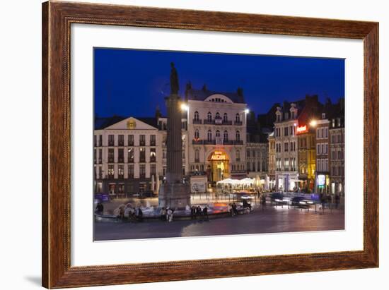 Dusk, Grand Place, Lille, French Flanders, France-Walter Bibikow-Framed Photographic Print