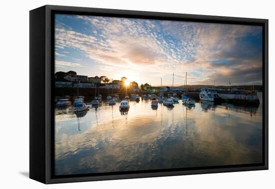 Dusk in the Harbour at Paignton, Devon England Uk-Tracey Whitefoot-Framed Premier Image Canvas