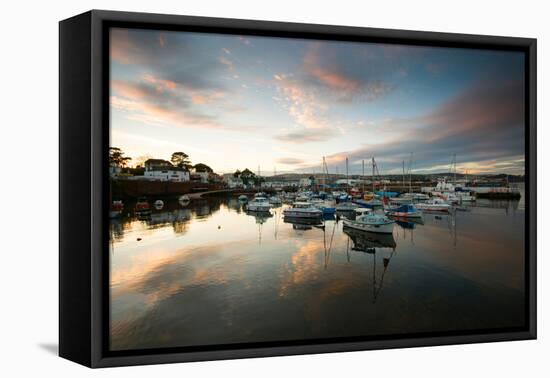 Dusk in the Harbour at Paignton, Devon England UK-Tracey Whitefoot-Framed Premier Image Canvas