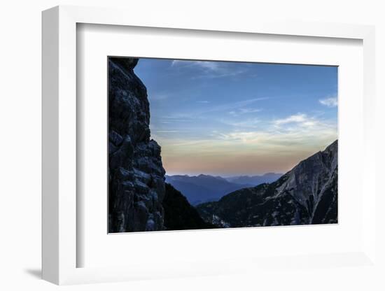 Dusk in Wetterstein Range, View from the Zundernkamm About Teufelsgsaß on Simetsberg and Benedikten-Rolf Roeckl-Framed Photographic Print