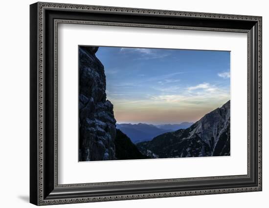 Dusk in Wetterstein Range, View from the Zundernkamm About Teufelsgsaß on Simetsberg and Benedikten-Rolf Roeckl-Framed Photographic Print