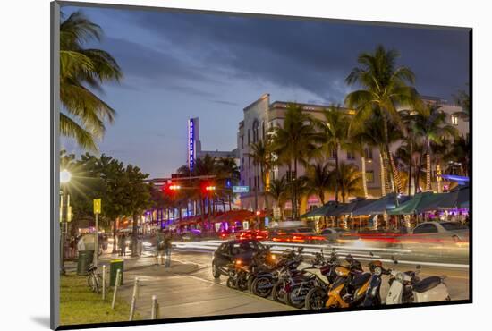 Dusk Light on Ocean Drive in South Beach in Miami Beach, Florida, USA-Chuck Haney-Mounted Photographic Print