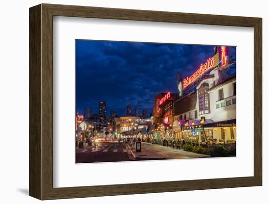 Dusk Near Pier 45 in Fisherman's Wharf in San Francisco, California, Usa-Chuck Haney-Framed Photographic Print