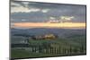 Dusk on green hills surrounded by cypresses and farm houses, Crete Senesi (Senese Clays), province -Roberto Moiola-Mounted Photographic Print