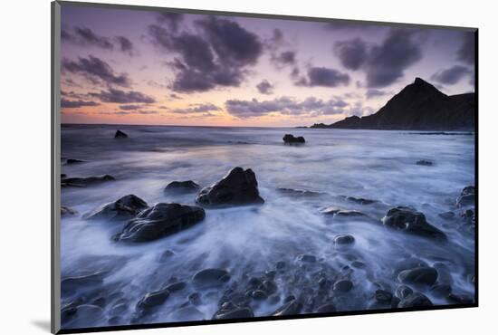 Dusk on the Rocky Shores of Speke's Mill Mouth in North Devon, England. Summer-Adam Burton-Mounted Photographic Print