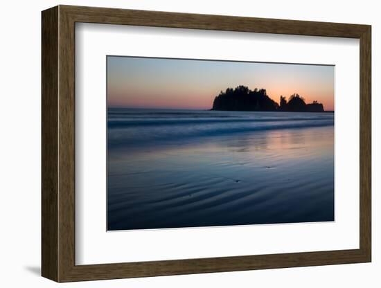 Dusk over James Island at La Push Beach on the the Pacific Northwest, Washington State, United Stat-Martin Child-Framed Photographic Print