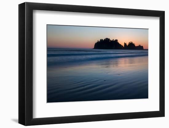 Dusk over James Island at La Push Beach on the the Pacific Northwest, Washington State, United Stat-Martin Child-Framed Photographic Print