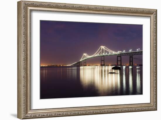 Dusk over Newport Bridge-Michael Blanchette Photography-Framed Photographic Print