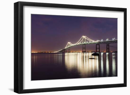 Dusk over Newport Bridge-Michael Blanchette Photography-Framed Photographic Print