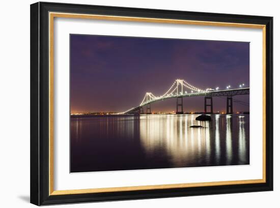 Dusk over Newport Bridge-Michael Blanchette Photography-Framed Photographic Print