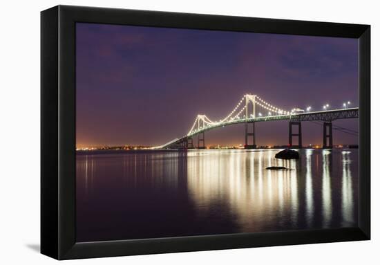 Dusk over Newport Bridge-Michael Blanchette Photography-Framed Premier Image Canvas