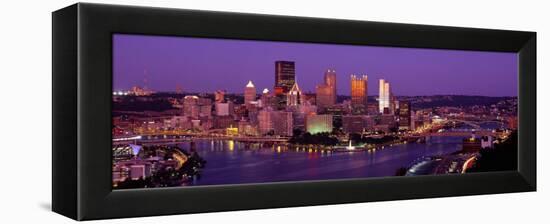 Dusk Pittsburgh Pa, USA-null-Framed Premier Image Canvas