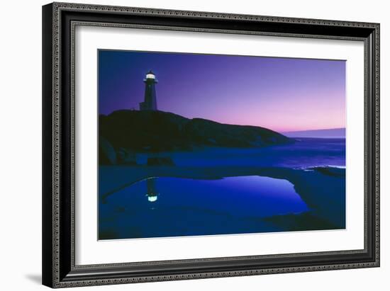 Dusk View of Lighthouse, Nova Scotia-David Nunuk-Framed Photographic Print