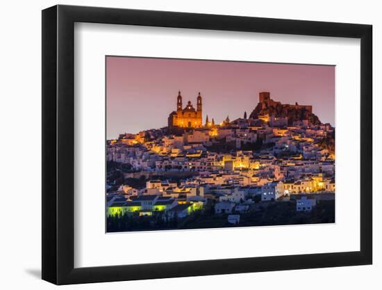 Dusk view of Olvera, Andalusia, Spain-Stefano Politi Markovina-Framed Photographic Print