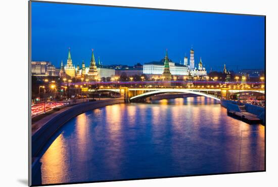 Dusk View of the Moscow Kremlin-Elena Ermakova-Mounted Photographic Print