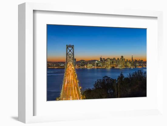 Dusk View over Bay Bridge and Downtown Skyline from Yerba Buena Island, San Francisco, California-Stefano Politi Markovina-Framed Photographic Print