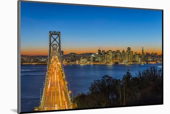 Dusk View over Bay Bridge and Downtown Skyline from Yerba Buena Island, San Francisco, California-Stefano Politi Markovina-Mounted Photographic Print