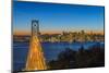 Dusk View over Bay Bridge and Downtown Skyline from Yerba Buena Island, San Francisco, California-Stefano Politi Markovina-Mounted Photographic Print