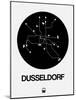 Dusseldorf Black Subway Map-NaxArt-Mounted Art Print