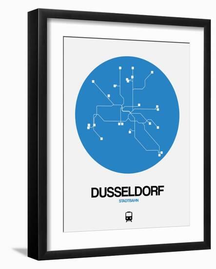 Dusseldorf Blue Subway Map-NaxArt-Framed Art Print