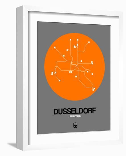 Dusseldorf Orange Subway Map-NaxArt-Framed Art Print