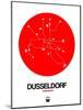 Dusseldorf Red Subway Map-NaxArt-Mounted Art Print