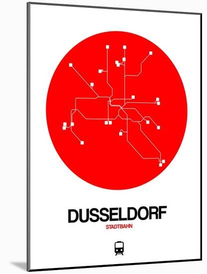Dusseldorf Red Subway Map-NaxArt-Mounted Art Print