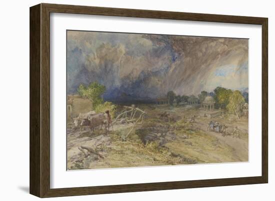 Dust Storm Coming On, Near Jaipur Rajputana, 1863-William 'Crimea' Simpson-Framed Giclee Print