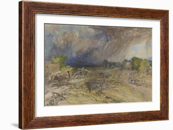 Dust Storm Coming On, Near Jaipur Rajputana, 1863-William 'Crimea' Simpson-Framed Giclee Print