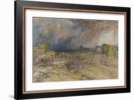 Dust Storm Coming On, Near Jaipur Rajputana, 1863-William 'Crimea' Simpson-Framed Giclee Print