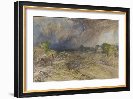 Dust Storm Coming On, Near Jaipur Rajputana, 1863-William 'Crimea' Simpson-Framed Giclee Print