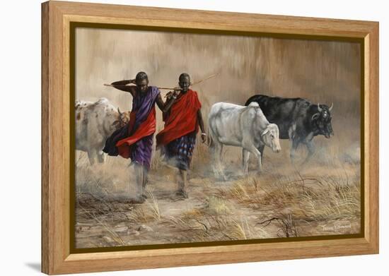 Dusty Cattle Drive-Trevor V. Swanson-Framed Premier Image Canvas