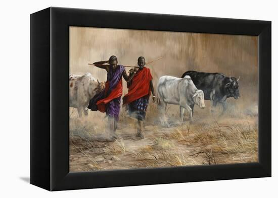 Dusty Cattle Drive-Trevor V. Swanson-Framed Premier Image Canvas