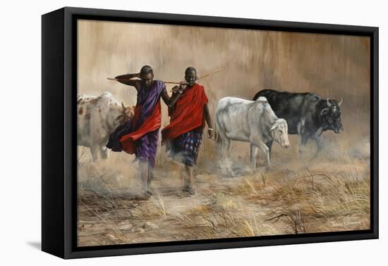 Dusty Cattle Drive-Trevor V. Swanson-Framed Premier Image Canvas
