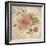 Dusty Pink Rose on Antique Linen Light-Cheri Blum-Framed Art Print