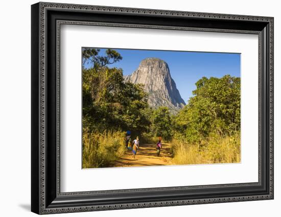 Dusty Track Laeding to the Granite Peaks of Mount Mulanje, Malawi, Africa-Michael Runkel-Framed Photographic Print