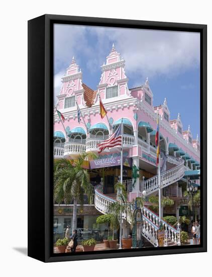 Dutch Architecture of Oranjestad Shops, Aruba, Caribbean-Lisa S^ Engelbrecht-Framed Premier Image Canvas