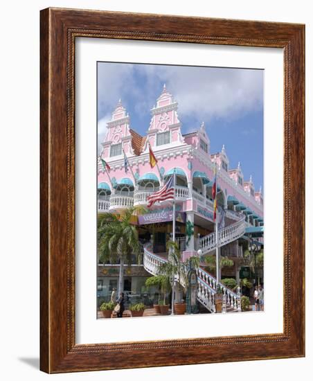 Dutch Architecture of Oranjestad Shops, Aruba, Caribbean-Lisa S^ Engelbrecht-Framed Photographic Print