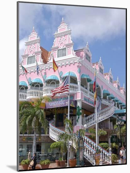 Dutch Architecture of Oranjestad Shops, Aruba, Caribbean-Lisa S^ Engelbrecht-Mounted Photographic Print